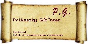 Prikaszky Günter névjegykártya